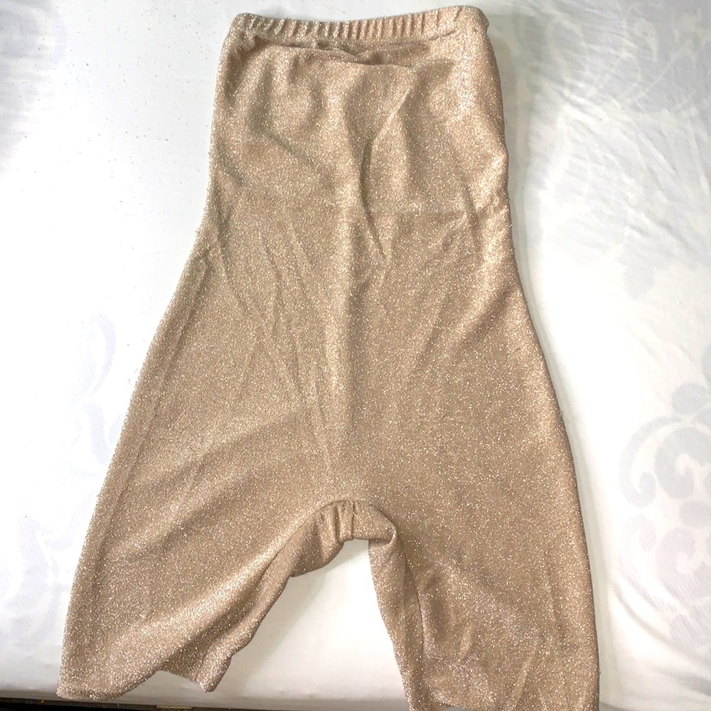 Sparkly Light Tan Strapless Romper